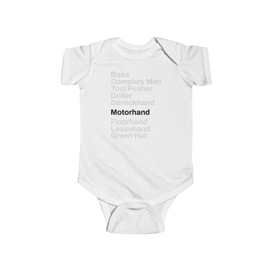 Rig Crew Series 'Motorhand' - Infant Short Sleeve Onesie