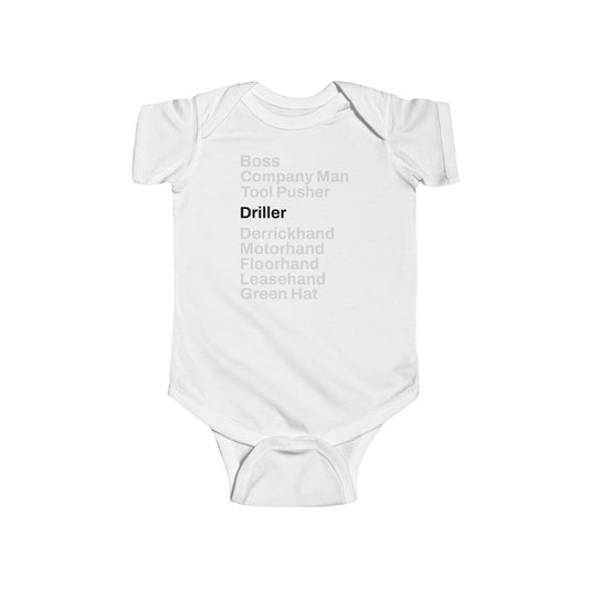 Rig Crew Series 'Driller' - Infant Short Sleeve Onesie